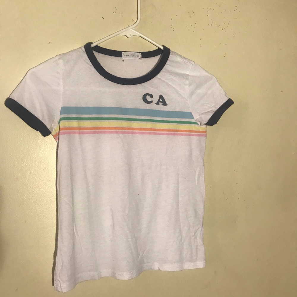 Full Tilt Rainbow Stripe Ringer Tee